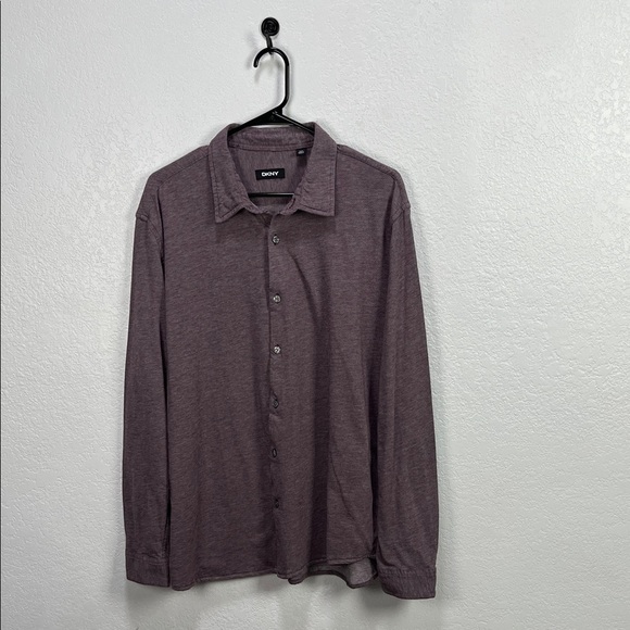DKNY Men's Casual Button Down in Deep Purple Cotton Long Sleeve Sz XXL Career - Picture 1 of 10